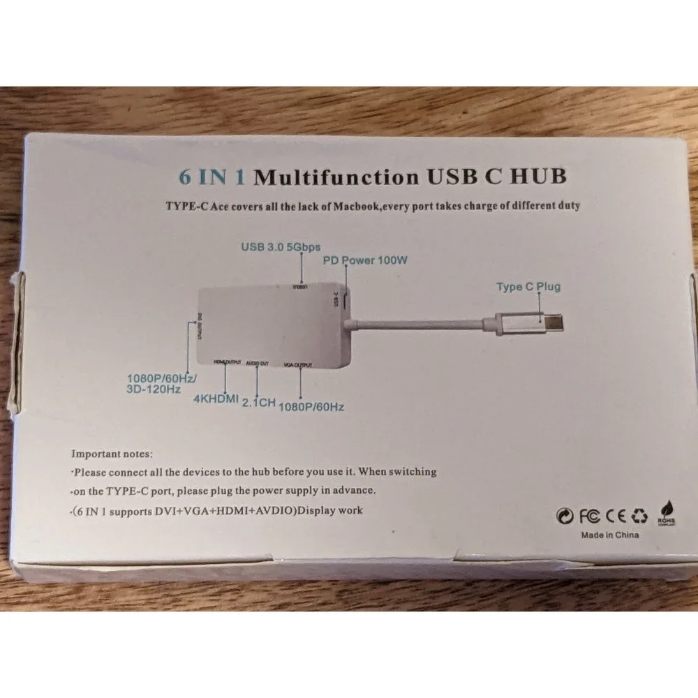 NIB - Ultimate 4-in-1 USB-C - 4K HDMI, DVI, VGA DisplayPort Adapter, USB 3.1